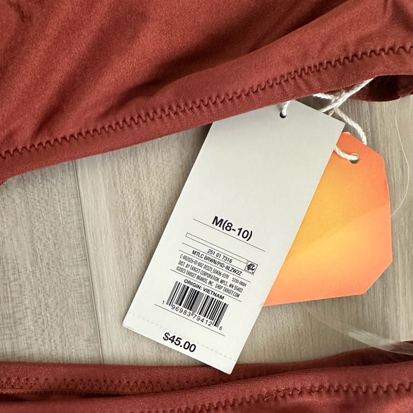 Fe Noel Asymmetrical Bronze Swimsuit, Sz M, New w Tags - Picture 5 of 5